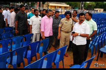 Rajamouli at Baahubali Movie Audio Launch Arrangements